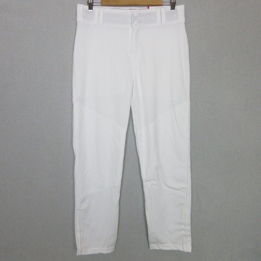 Alleson Athletic Baseball Pants Youth XL White Polyester Athletic Stretch Fitted